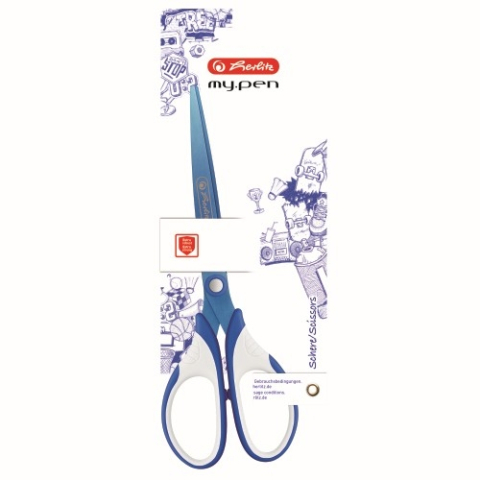 Foarfeci si cuttere - FOARFECA MY.PEN VARF ASCUTIT 18CM ALBASTRU/ALB BLISTER