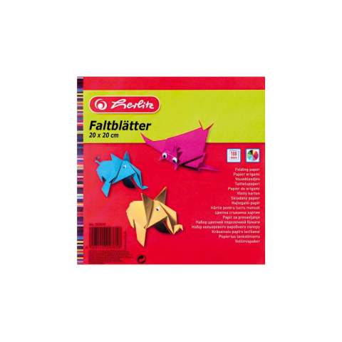 Hartie si cartoane colorate - HARTIE ORIGAMI 20X20CM 100F 60G/MP 