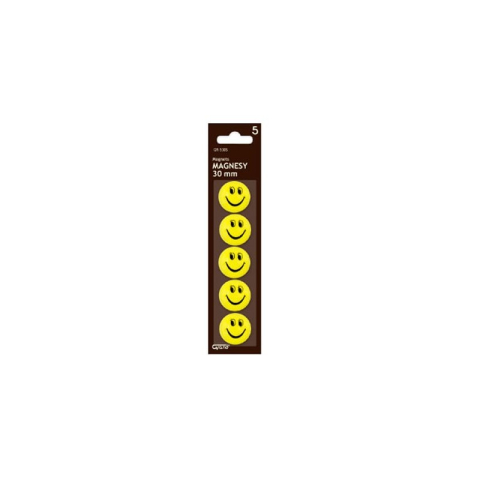 Accesorii pentru whiteboard - Magneti galbeni cu fete zambitoare 30 mm 5/set Smiley Faces