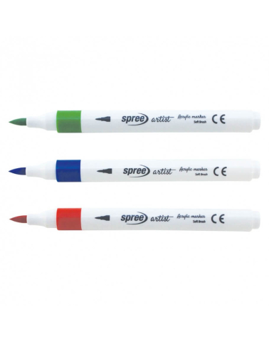 Marker acrilic cu varf pensula 24 culori Spree [2]