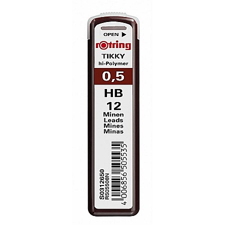 Mine pentru creioane mecanice - Mine creion mecanic Rotring Tikky - 0.5 mm HB