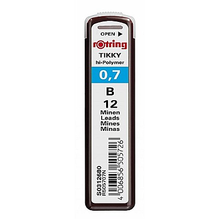 Mine pentru creioane mecanice - Mine creion mecanic Rotring Tikky - 0.7 mm B