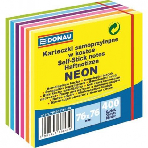 Notesuri adezive - Notes adeziv 76 x 76 mm 400 file culori neon + alb