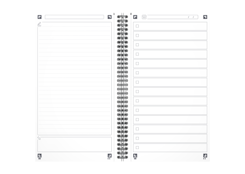 TASK MANAGER OXFORD ZILNIC 14.1X24.5CM 115F SPIRA SCRIBZEE ECOLABEL DICTANDO ALBASTRU INCHIS [3]