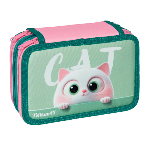 Penare - Penar echipat Pelikan 43 piese, 3 fermoare, design Happy Animals