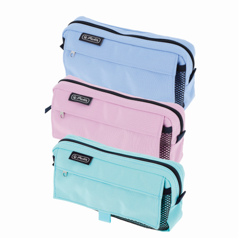 Penare - Penar etui cu 2 compartimente Herlitz, diverse culori pastel