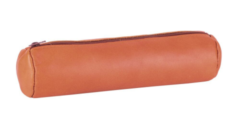 Penare - Penar etui rotund Oxford din piele naturala, caramel