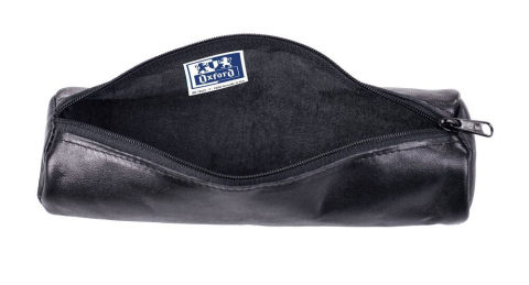 Penar etui rotund Oxford din piele naturala, negru [2]