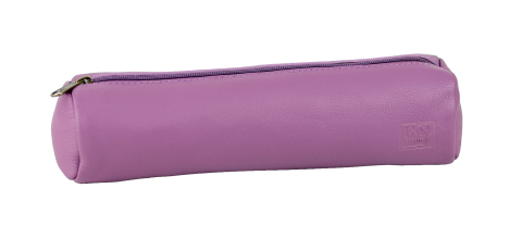 Penare - Penar etui rotund Oxford din piele naturala, violet