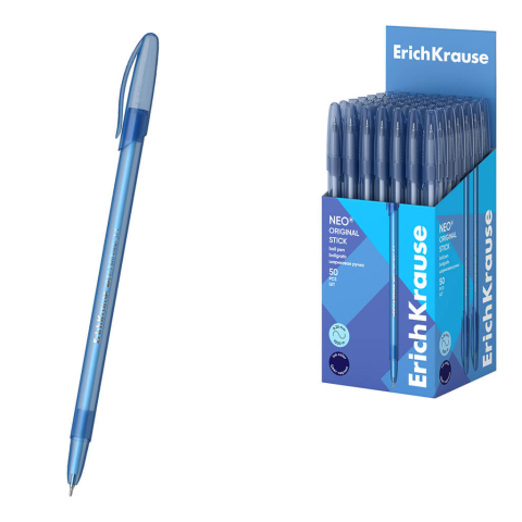 Pixuri fara mecanism - Pix Erichkrause Neo Stick albastru 0.7 mm - de unica folosinta