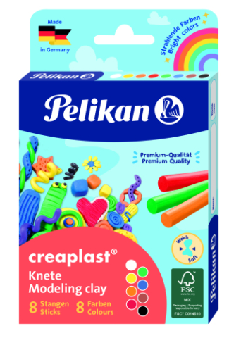 Plastilina - Plastilina Creaplast, 8 culori, in cutie de carton