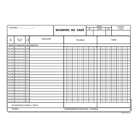Tipizate - Registru de casa A4
