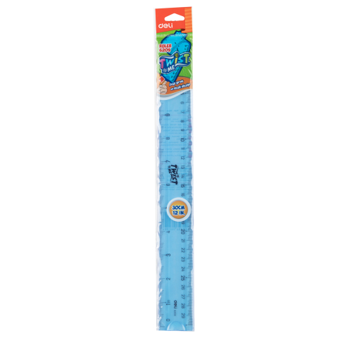 Rigla flexibila 30 cm, plastic transparent color, Deli [1]