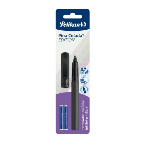 Roller cu cerneala Pelikan Pina Colada, antracit metalizat, 3 rezerve incluse
