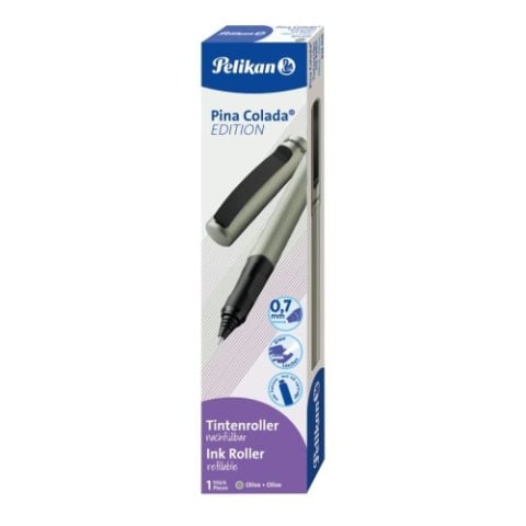 Rollere & Finelinere - ROLLER PINA COLADA EDITION 0.7MM +1REZERVA OLIVE METALIZAT CUTIE CARTON