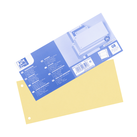 Separatoare carton Oxford 10.5x24cm, 190g, 100 bucati, galben [2]