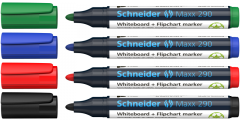 Set 4 markere pentru tabla alba/whiteboard si flipchart Schneider 290 [3]