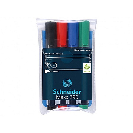 Set 4 markere pentru tabla alba/whiteboard si flipchart Schneider 290 [4]