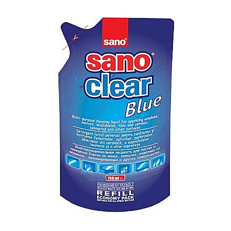 Pentru geamuri - Solutie pentru geamuri Sano Clear Blue rezerva 750 ml