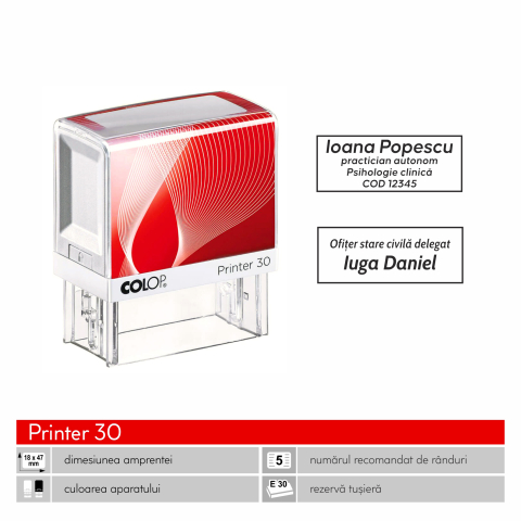 Dreptunghiulare - Stampila dreptunghiulara Colop Printer 30