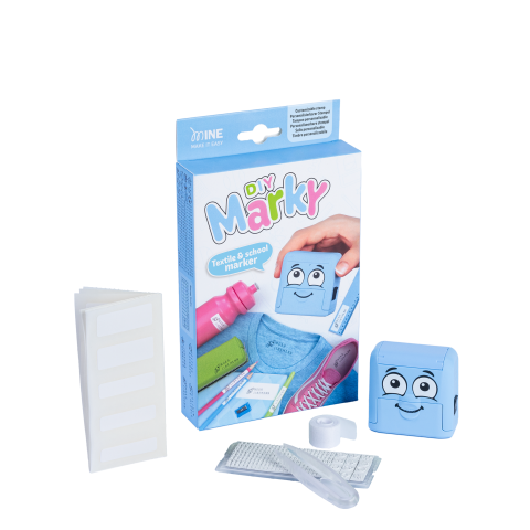 Stampile pentru textile - Stampila pentru textile, cu set de litere, Marky DIY albastru