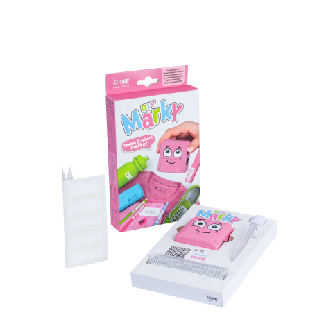 Stampila pentru textile, cu set de litere, Marky DIY roz [1]