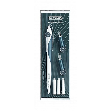 Stilouri - Stilou caligrafic Herlitz My Pen Style Dark Shale - set