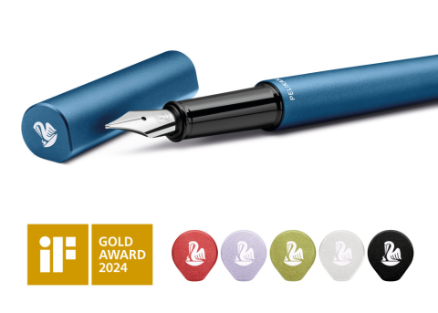 Stilouri - Stilou Pelikan Ineo Elements - Ocean Blue, penita M, cutie carton