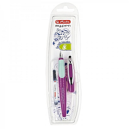Stilouri - Stilou pentru stangaci Herlitz My Pen lila/menta blister