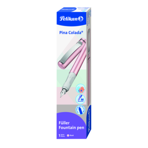 Stilouri - Stilou Pina Colada, roz metalizat, penita M, in cutie carton, Pelikan