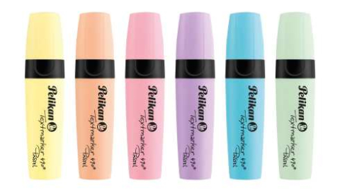 Textmarkere - Textmarker Pelikan, set 6 culori pastel, varf 1-5 mm