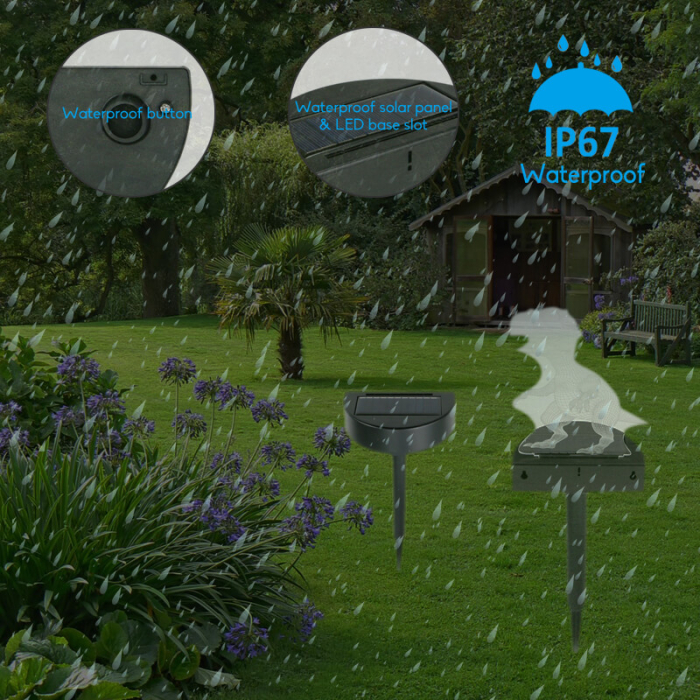 Bază LED solară RGB pentru exterior cu slot pentru plăci acrilice [2]