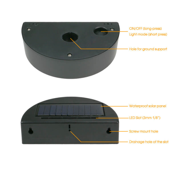 Bază LED solară RGB pentru exterior cu slot pentru plăci acrilice [4]