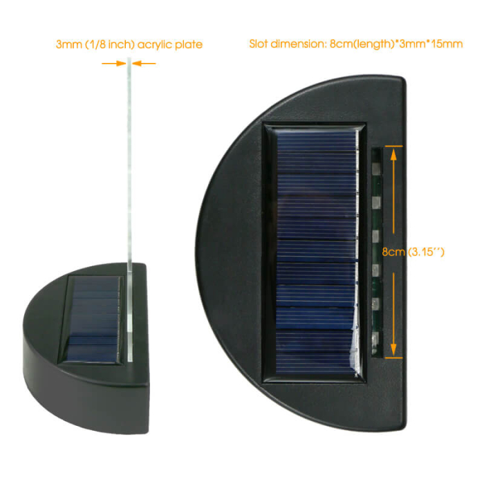 Bază LED solară RGB pentru exterior cu slot pentru plăci acrilice [8]