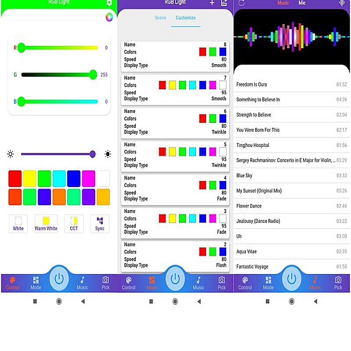 Baza led pentru acrilic, 16 culori, model TDL-CA, 8 leduri, Control aplicatie smart prin bluetooth [4]