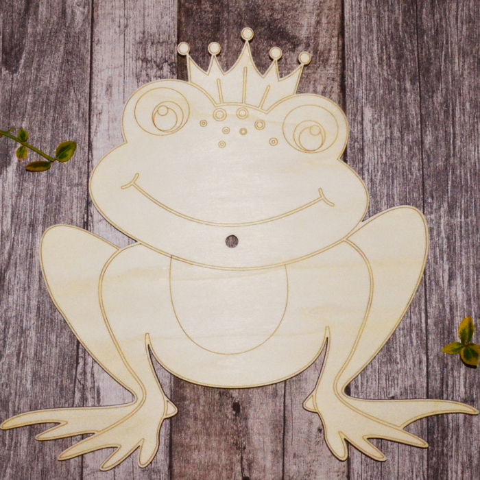Cadran ceas lemn broscuta cu coroniță pentru decor și proiecte DIY [1]