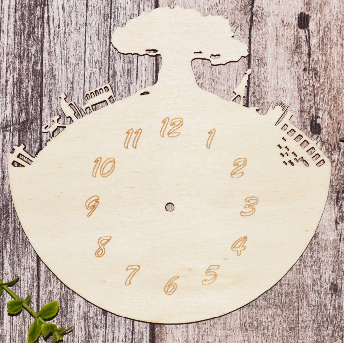 Cadran ceas lemn copac gravat laser pentru decor handmade [1]
