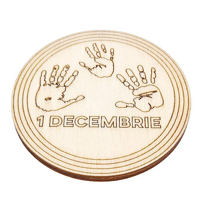 1 Decembrie cerc din lemn cu palme gravate – blank pentru pictură [3]