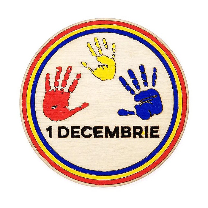 1 Decembrie cerc din lemn cu palme gravate – blank pentru pictură [2]