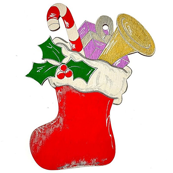 Decoratiune cizma gravata, 9 x 12 cm, ornament brad [2]