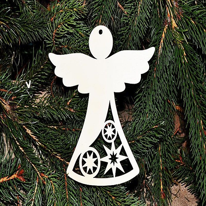 Decoratiune figurina Ingeras, lemn [2]