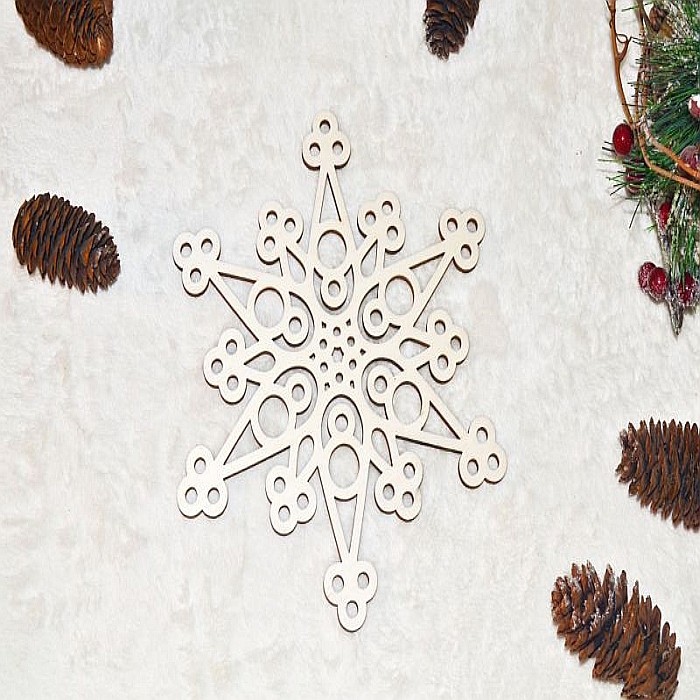 Decoratiune fulg de zapada, lemn [2]