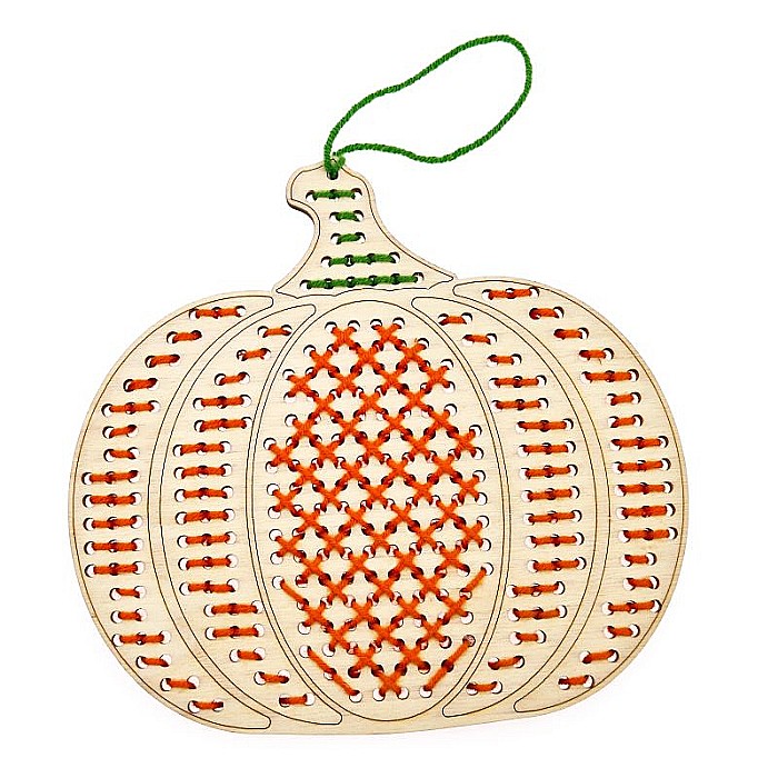 dovleac lemn cusut manual cu gauri mari pentru decor handmade [2]