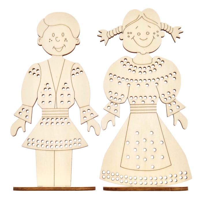 Figurina copil cu suport, pentru cusut si pictat, din lemn 19 cm inaltime [5]