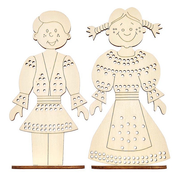 Figurina copil cu suport, pentru cusut si pictat, din lemn 19 cm inaltime [2]