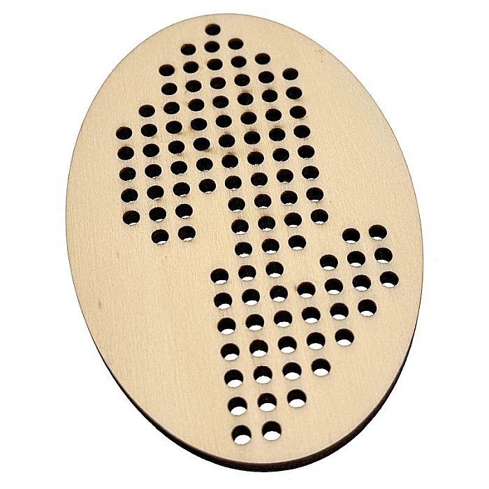 Figurina din lemn, model ghiocel cu gauri pentru cusut, 10 cm [10]