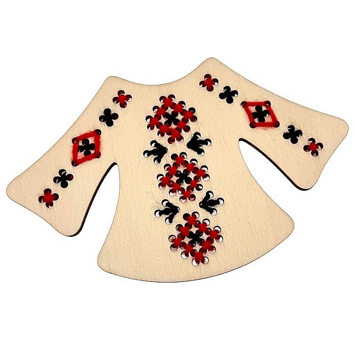 Figurina din lemn, model ie cu gauri pentru cusut, 15.6 cm [4]