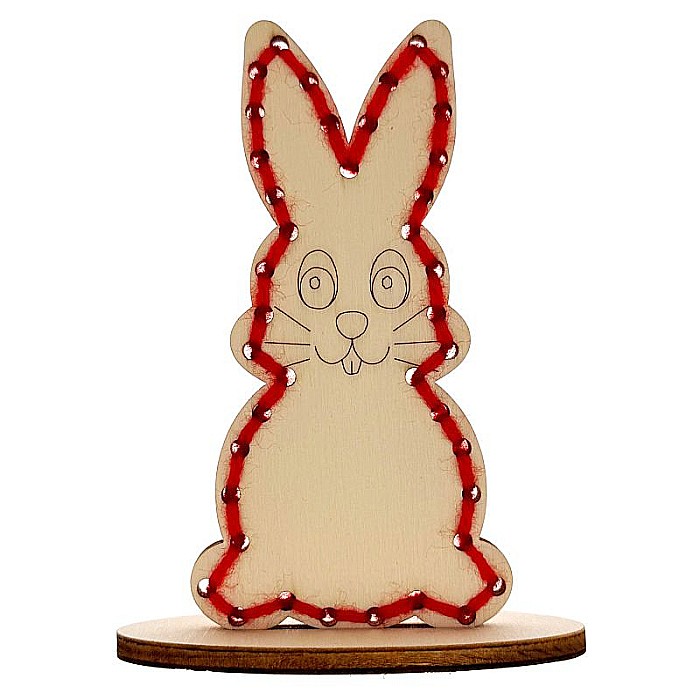 Figurina iepuras pentru cusut, cu stativ, din lemn, 10 cm [3]