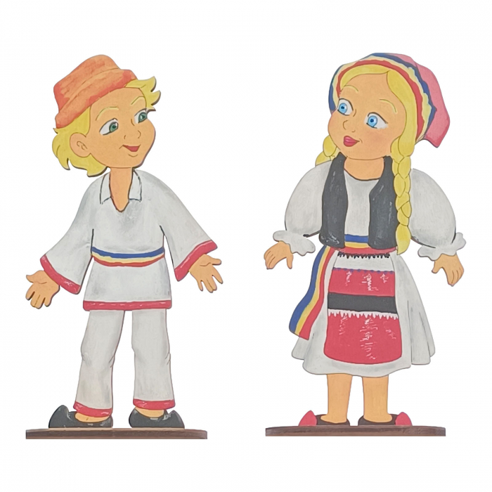 Set DIY figurine copii în port popular românesc pentru pictat [8]