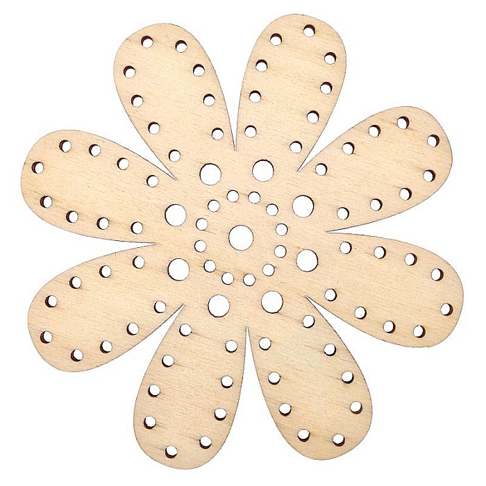 Floare din lemn, cu gauri pentru cusut - CUS003 [5]